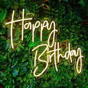 Happy Birthday Neon Signs for Wall Decor